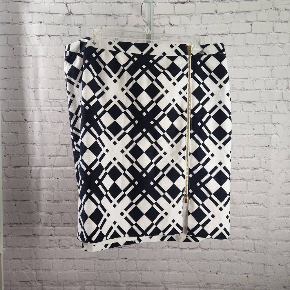 NWT Talbots Women's Petites Black & White Geometric Pencil Skirt 22W